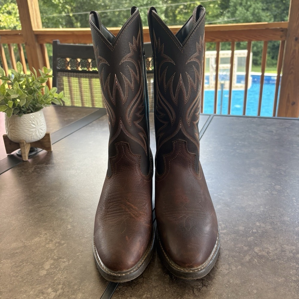Laredo Men's Leather Western Cowboy‎ Boots Brown 4243 8 D - Picture 2 of 9